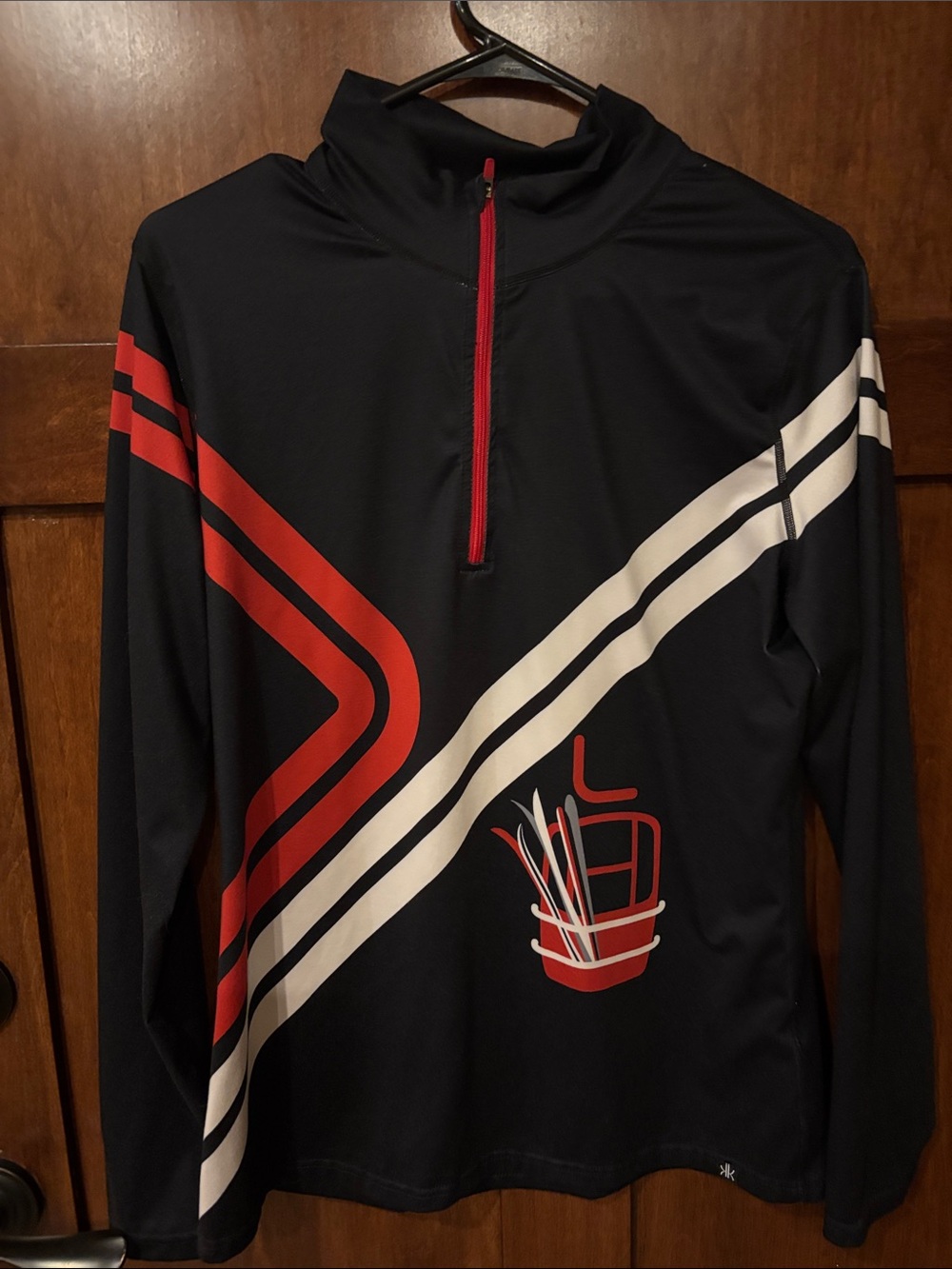 Krimson Klover Black Performance Half-Zip Jacket with Red and White Graphics